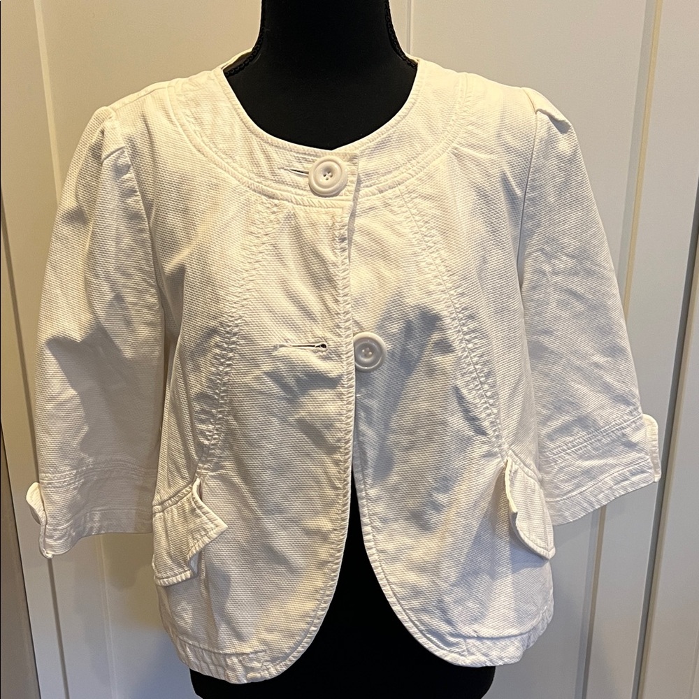 Ambition White Patterned Jacket Size S - image 1